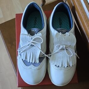 Skechers Go Golf Plus White and Blue Golf Shoes